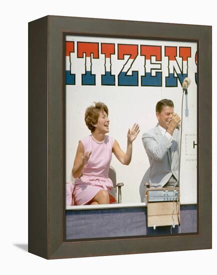 California Governor Candidate Ronald Reagan and Wife Nancy Campaigning-Bill Ray-Framed Premier Image Canvas