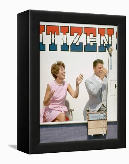 California Governor Candidate Ronald Reagan and Wife Nancy Campaigning-Bill Ray-Framed Premier Image Canvas