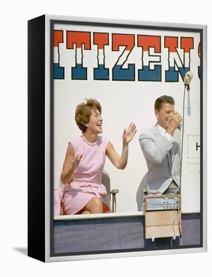 California Governor Candidate Ronald Reagan and Wife Nancy Campaigning-Bill Ray-Framed Premier Image Canvas