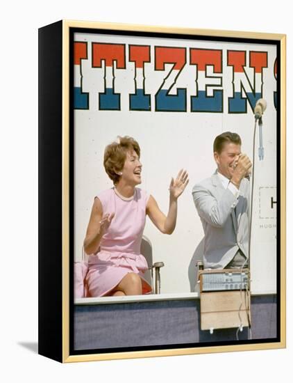 California Governor Candidate Ronald Reagan and Wife Nancy Campaigning-Bill Ray-Framed Premier Image Canvas