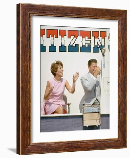 California Governor Candidate Ronald Reagan and Wife Nancy Campaigning-Bill Ray-Framed Photographic Print