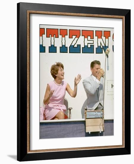 California Governor Candidate Ronald Reagan and Wife Nancy Campaigning-Bill Ray-Framed Photographic Print