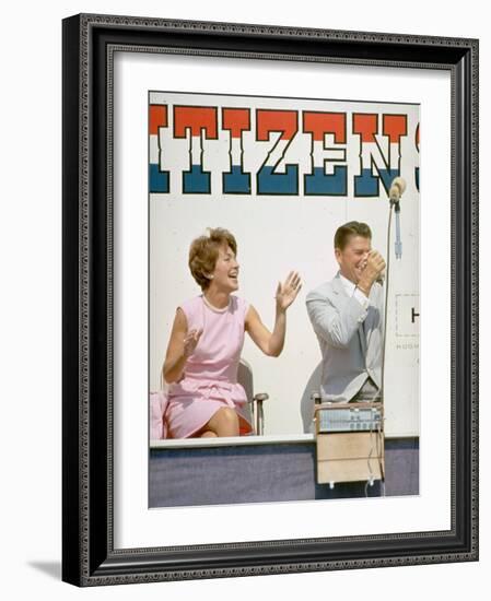 California Governor Candidate Ronald Reagan and Wife Nancy Campaigning-Bill Ray-Framed Photographic Print