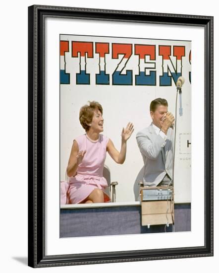 California Governor Candidate Ronald Reagan and Wife Nancy Campaigning-Bill Ray-Framed Photographic Print