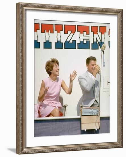 California Governor Candidate Ronald Reagan and Wife Nancy Campaigning-Bill Ray-Framed Photographic Print