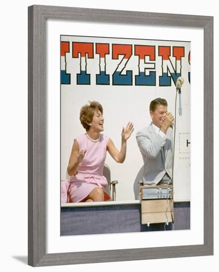 California Governor Candidate Ronald Reagan and Wife Nancy Campaigning-Bill Ray-Framed Photographic Print