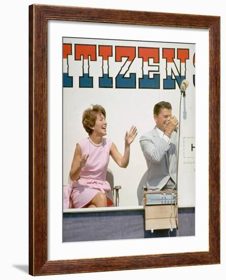 California Governor Candidate Ronald Reagan and Wife Nancy Campaigning-Bill Ray-Framed Photographic Print