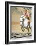 California Governor Candidate Ronald Reagan Riding Horse at Home on Ranch-Bill Ray-Framed Photographic Print