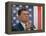 California Gubernatorial Candidate Ronald Reagan Speaking in Front of American Flag Backdrop-Bill Ray-Framed Premier Image Canvas