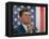 California Gubernatorial Candidate Ronald Reagan Speaking in Front of American Flag Backdrop-Bill Ray-Framed Premier Image Canvas