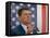 California Gubernatorial Candidate Ronald Reagan Speaking in Front of American Flag Backdrop-Bill Ray-Framed Premier Image Canvas