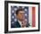 California Gubernatorial Candidate Ronald Reagan Speaking in Front of American Flag Backdrop-Bill Ray-Framed Photographic Print