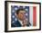 California Gubernatorial Candidate Ronald Reagan Speaking in Front of American Flag Backdrop-Bill Ray-Framed Photographic Print