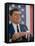 California Gubernatorial Candidate Ronald Reagan Speaking in Front of American Flag Backdrop-Bill Ray-Framed Premier Image Canvas