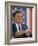 California Gubernatorial Candidate Ronald Reagan Speaking in Front of American Flag Backdrop-Bill Ray-Framed Photographic Print