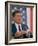 California Gubernatorial Candidate Ronald Reagan Speaking in Front of American Flag Backdrop-Bill Ray-Framed Photographic Print