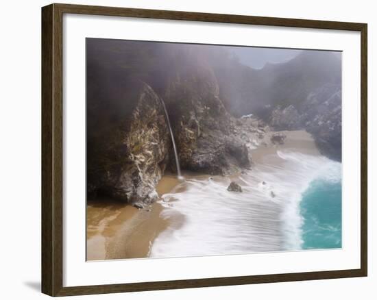 California, Highway 1, Julia Pfeiffer Burns State Park, Mcway Waterfall, USA-Alan Copson-Framed Photographic Print