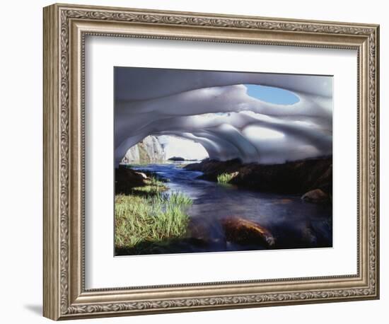 California, Inyo Nf, Twenty Lakes Basin, Stream Through an Ice Cave-Christopher Talbot Frank-Framed Photographic Print