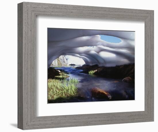 California, Inyo Nf, Twenty Lakes Basin, Stream Through an Ice Cave-Christopher Talbot Frank-Framed Photographic Print