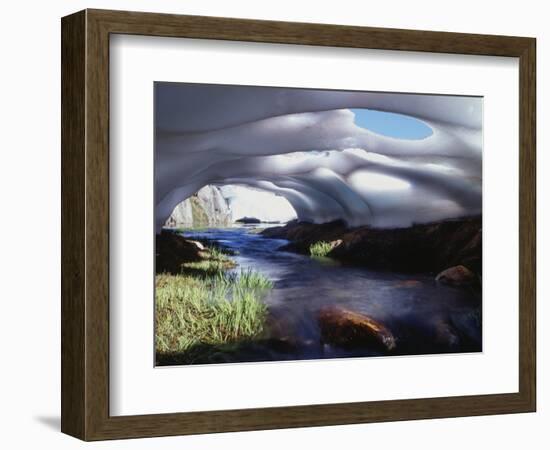 California, Inyo Nf, Twenty Lakes Basin, Stream Through an Ice Cave-Christopher Talbot Frank-Framed Photographic Print