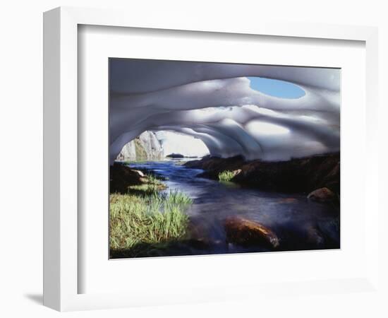 California, Inyo Nf, Twenty Lakes Basin, Stream Through an Ice Cave-Christopher Talbot Frank-Framed Photographic Print