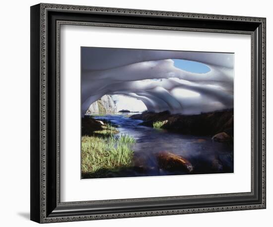 California, Inyo Nf, Twenty Lakes Basin, Stream Through an Ice Cave-Christopher Talbot Frank-Framed Photographic Print