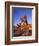 California, Joshua Tree, Moon and Monzonite Granite Boulders, Early Morning Near Jumbo Rocks-John Barger-Framed Photographic Print