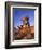 California, Joshua Tree, Moon and Monzonite Granite Boulders, Early Morning Near Jumbo Rocks-John Barger-Framed Photographic Print