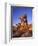 California, Joshua Tree, Moon and Monzonite Granite Boulders, Early Morning Near Jumbo Rocks-John Barger-Framed Photographic Print