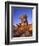 California, Joshua Tree, Moon and Monzonite Granite Boulders, Early Morning Near Jumbo Rocks-John Barger-Framed Photographic Print