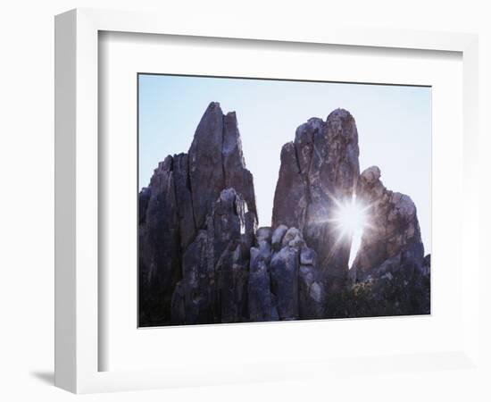 California, Joshua Tree National Park, the Suns Rays Shine Through a Rock Window-Christopher Talbot Frank-Framed Photographic Print