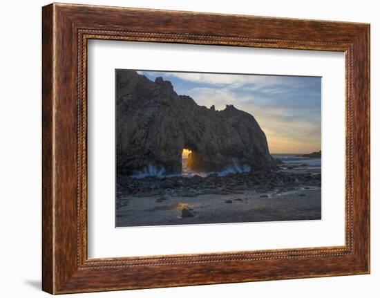 California. Last Light Through the Arch at Pfeiffer Big Sur State Park-Judith Zimmerman-Framed Photographic Print