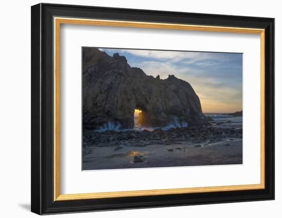 California. Last Light Through the Arch at Pfeiffer Big Sur State Park-Judith Zimmerman-Framed Photographic Print