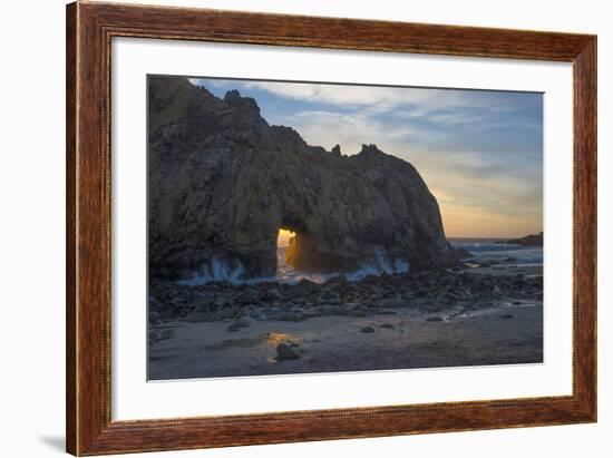 California. Last Light Through the Arch at Pfeiffer Big Sur State Park-Judith Zimmerman-Framed Photographic Print