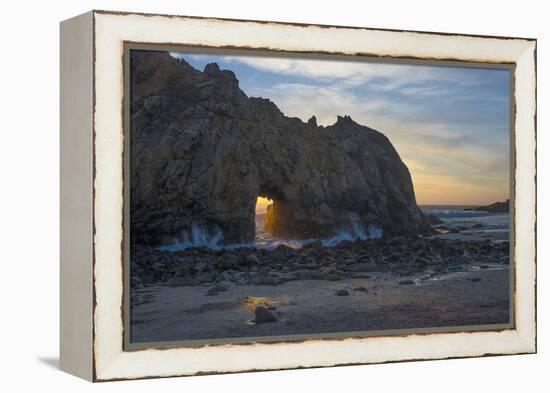 California. Last Light Through the Arch at Pfeiffer Big Sur State Park-Judith Zimmerman-Framed Premier Image Canvas