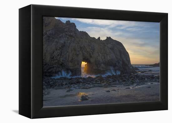 California. Last Light Through the Arch at Pfeiffer Big Sur State Park-Judith Zimmerman-Framed Premier Image Canvas