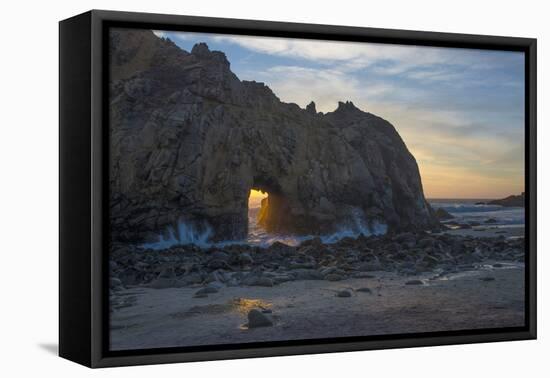 California. Last Light Through the Arch at Pfeiffer Big Sur State Park-Judith Zimmerman-Framed Premier Image Canvas