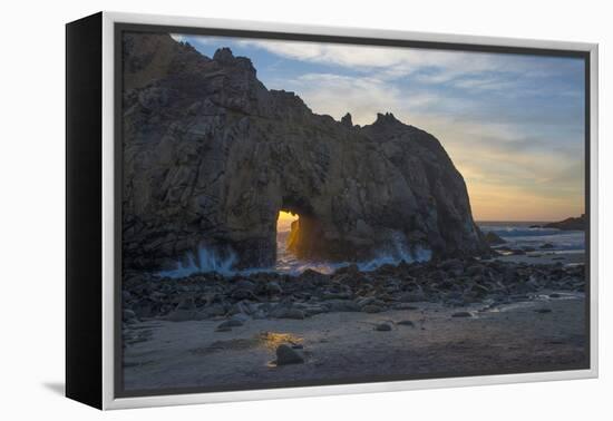 California. Last Light Through the Arch at Pfeiffer Big Sur State Park-Judith Zimmerman-Framed Premier Image Canvas