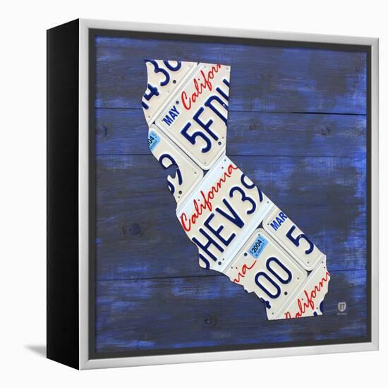 California License Plate Map-Design Turnpike-Framed Premier Image Canvas