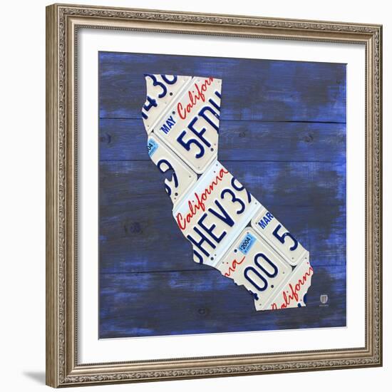 California License Plate Map-Design Turnpike-Framed Giclee Print