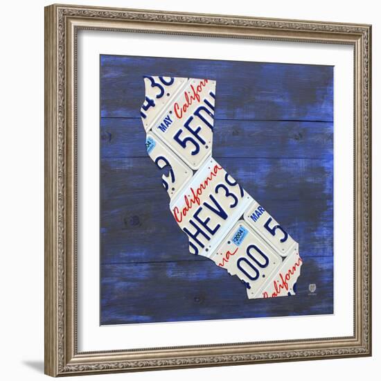 California License Plate Map-Design Turnpike-Framed Giclee Print