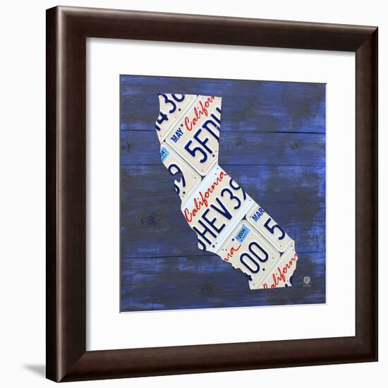 California License Plate Map-Design Turnpike-Framed Giclee Print