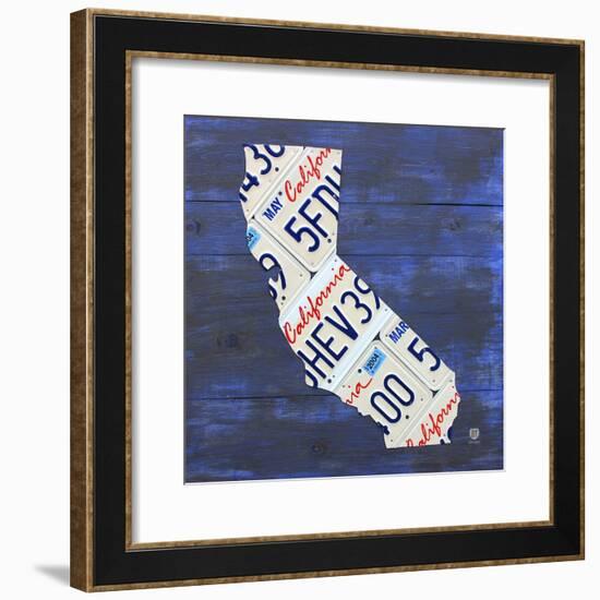 California License Plate Map-Design Turnpike-Framed Giclee Print