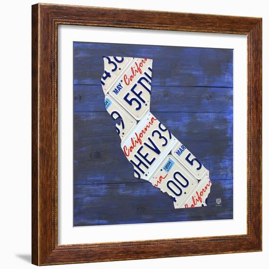 California License Plate Map-Design Turnpike-Framed Giclee Print