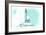 California - Lighthouse - Teal - Coastal Icon-Lantern Press-Framed Art Print