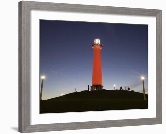 California, Long Beach, Shoreline Village Lighthouse, Evening, USA-Walter Bibikow-Framed Photographic Print