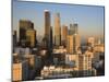 California, Los Angeles, Aerial View of Downtown from West 11th Street, Sunset, USA-Walter Bibikow-Mounted Photographic Print