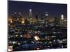 California, Los Angeles, City Lights and Downtown District Skyscrapers, USA-Christian Kober-Mounted Photographic Print