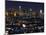 California, Los Angeles, City Lights and Downtown District Skyscrapers, USA-Christian Kober-Mounted Photographic Print