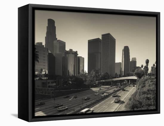 California, Los Angeles, Downtown and Rt, 110 Harbor Freeway, USA-Walter Bibikow-Framed Premier Image Canvas
